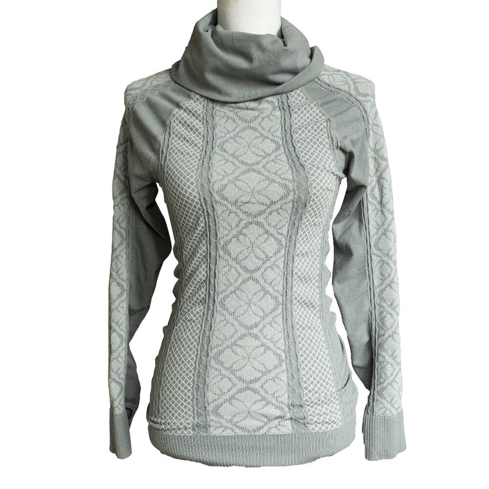 Athletic Essentials Running Top Cowl Neck Grey Scandinavian Long Sleeve Winter